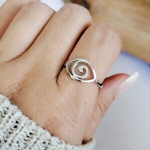 Sterling Silver Eye Ring, 925 Sterling Silver, Protection Ring, Luck Ring,